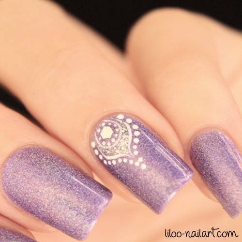 powerful purple magnetic liloo nail art